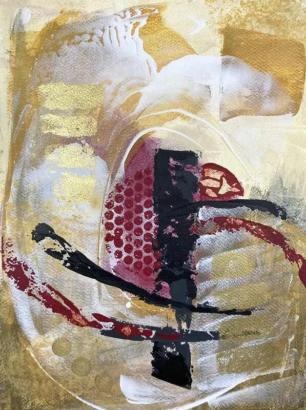Akrylmålning ”Abstract 6” (Swisch) av Camilla Karlström