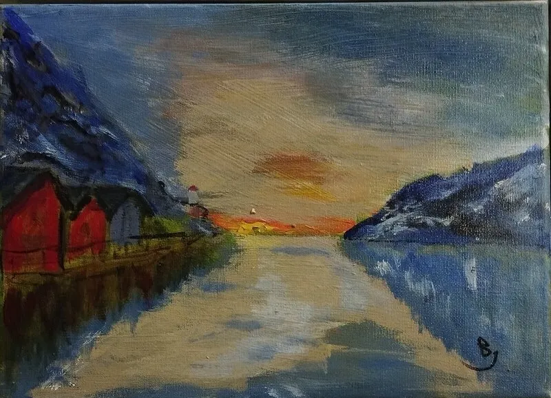 Akrylmålning Sönnegapet Havstensund av Bengt Johansson