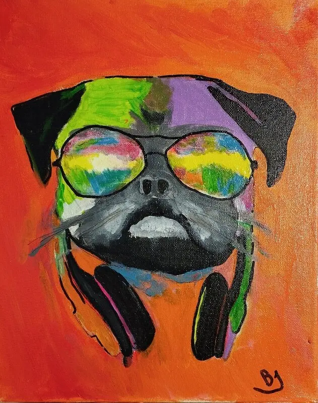 Akrylmålning Dog av Bengt Johansson