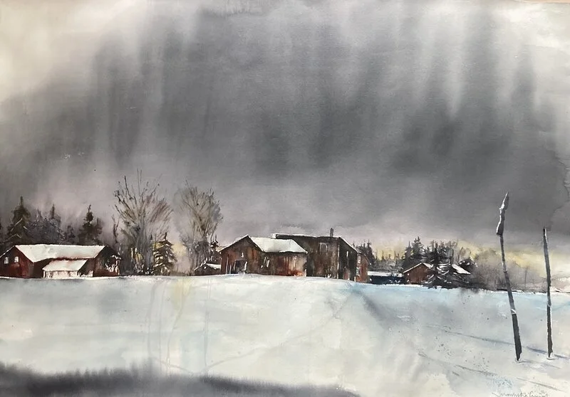 Akvarell Väntan av Susanne Eklund