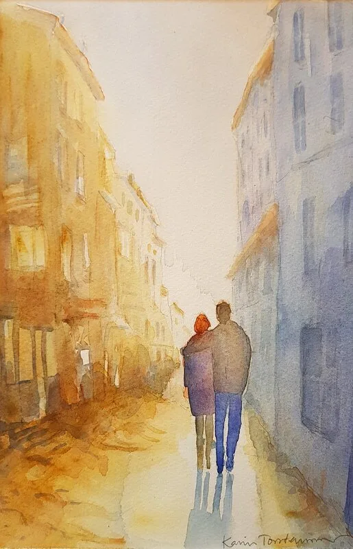 Akvarell Du och jag av Karin Torstensson