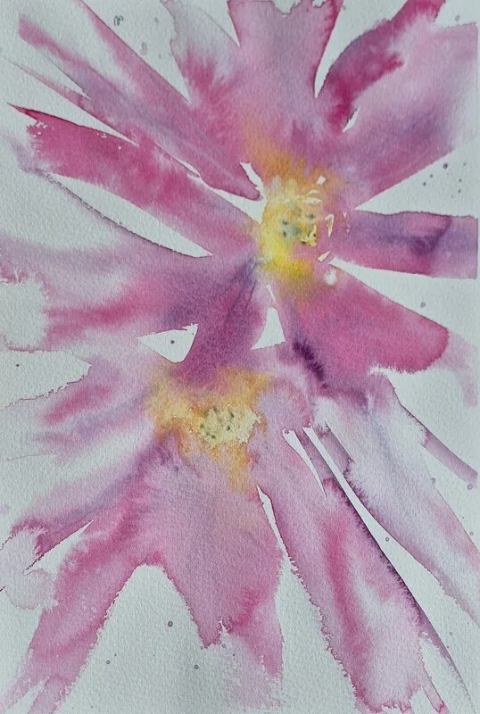 Akvarell Free flower av Anette Vester