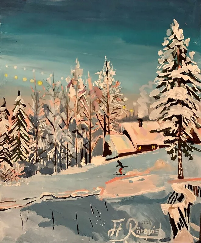 Akrylmålning Sälen, Dalarna - Andreas Douglas Rörqvist av Andreas Douglas Rörqvist