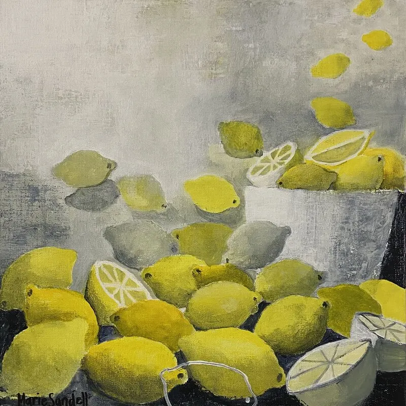 Akrylmålning Citrondoft av Marie Sandell