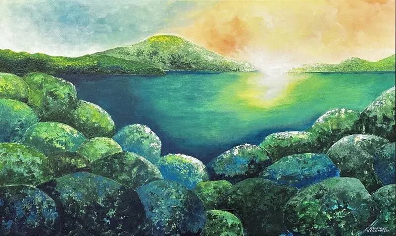 Akrylmålning Morgonstund av Madelene Kristiansson