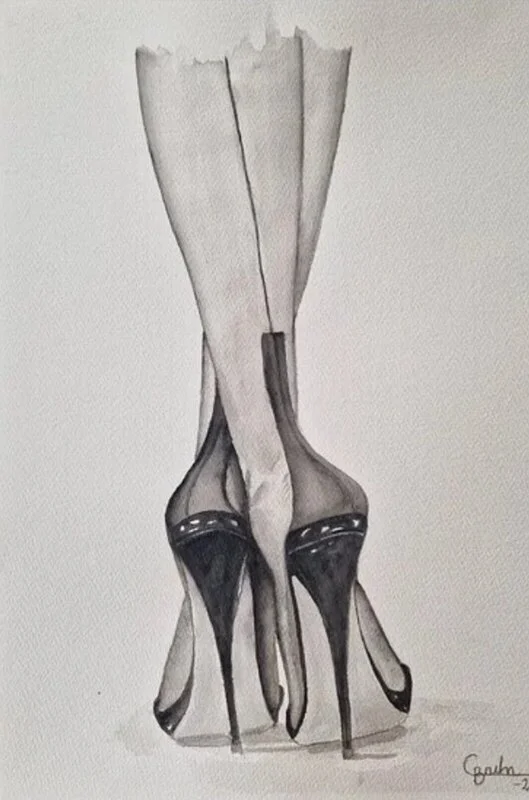 Akvarell Burlesque av Camilla Bruhn