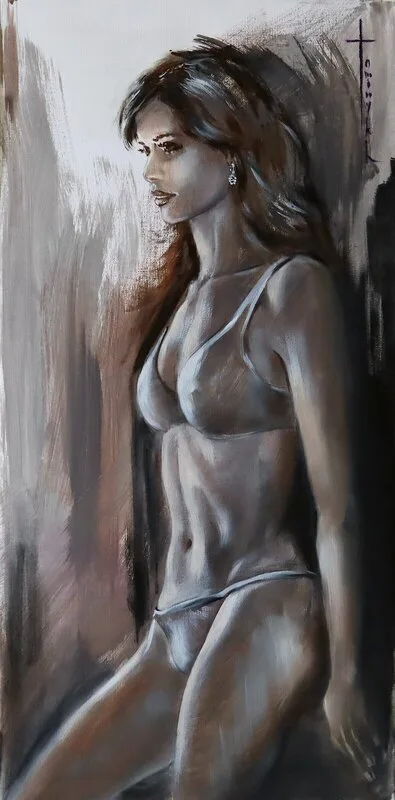 Oljemålning Alltid med någon, och alltid ensam av Igor Fominykh