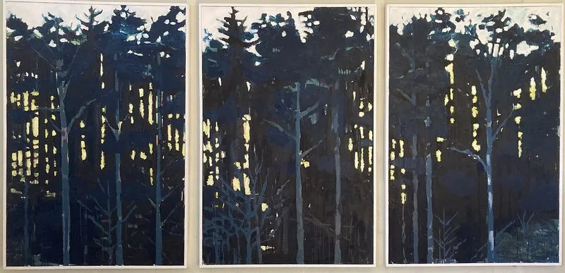 Oljemålning Sörmländsk katedral (triptyk) av Eleonor Ryding
