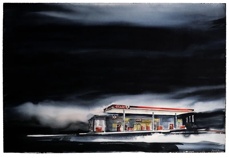 Akvarell Circle K II av Daniel Zausnig
