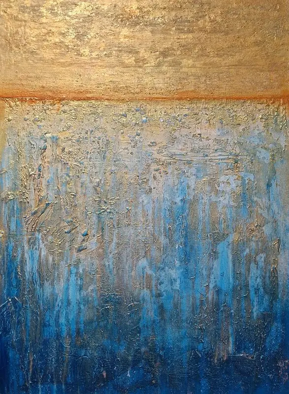 Akrylmålning When we walked the feelds of gold av Camilla Bruhn