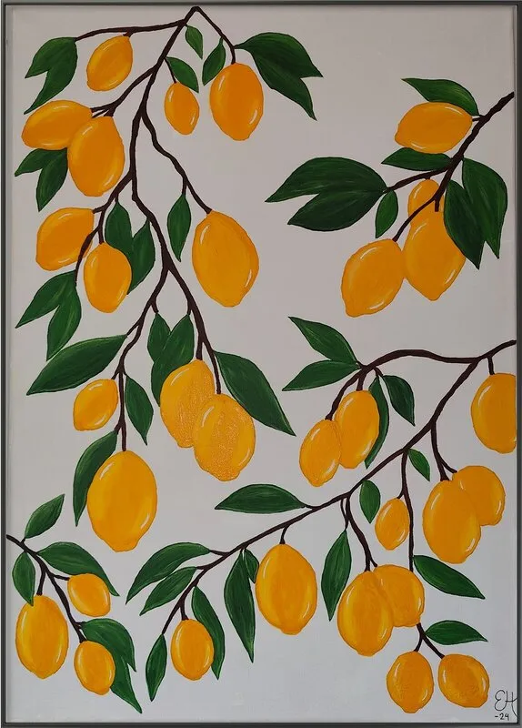 Akrylmålning Lemon tree av Ellen Holmberg