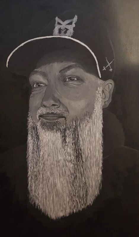 Akrylmålning Manen med skägget av Åsa Ehlin