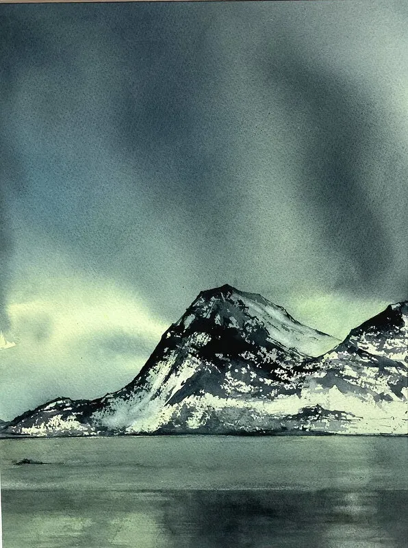 Akvarell Aurora Borealis II av Gabriela Mayoral
