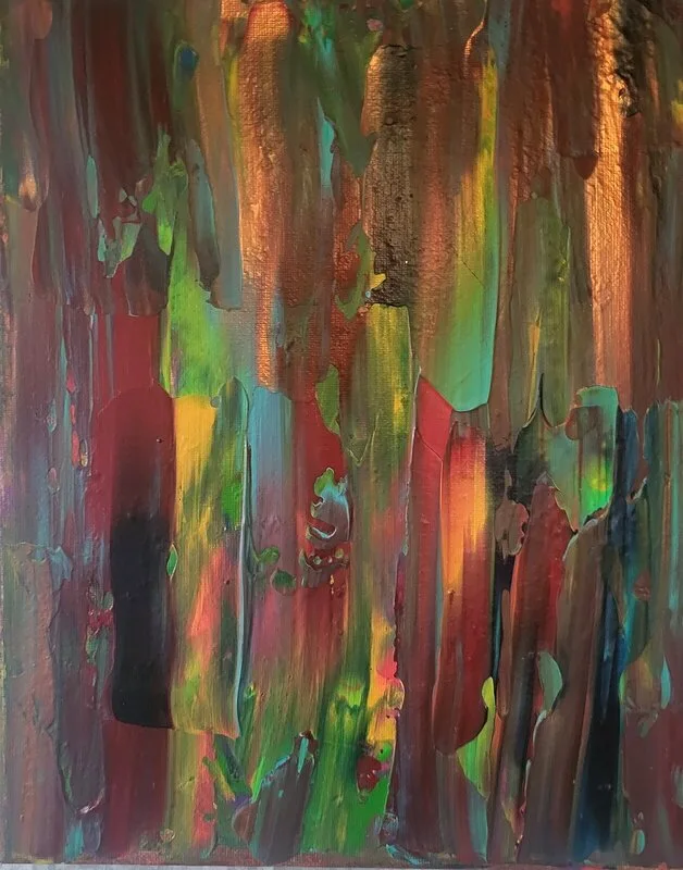 Akrylmålning Burning av Konst_igtpatapeterna Magni