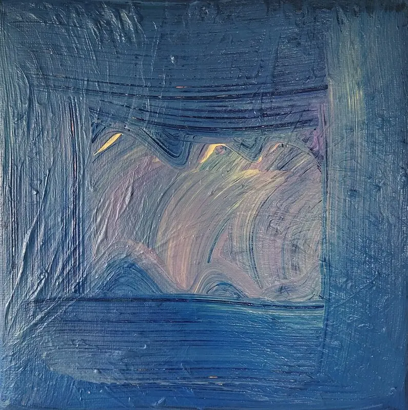 Akrylmålning Feeling Blue av Konst_igtpatapeterna Magni