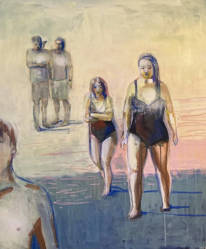 Oljemålning Människor och sommar av Eleonor Ryding