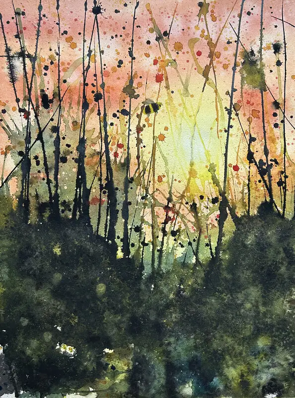 Akvarell Humlan av Sophie Thelning