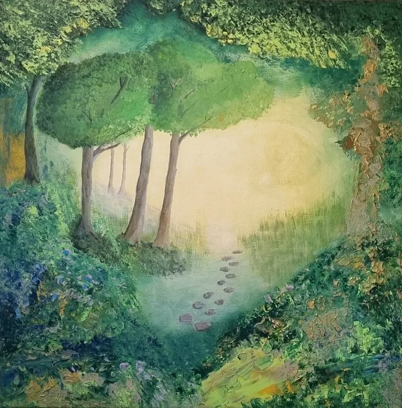 Akrylmålning Morning glade av Emma Brunnander