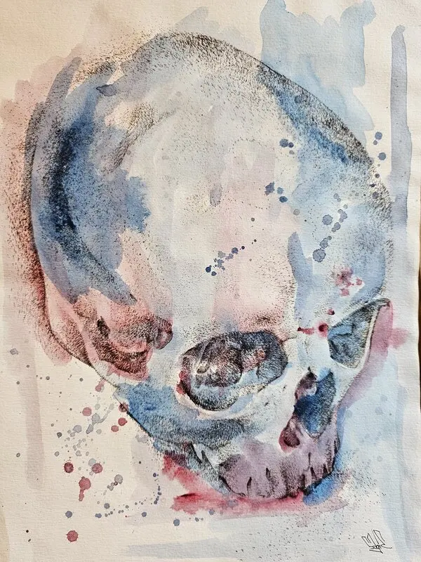 Stipple skull av Christofer "Sagie" Siwertz-Svedjeby