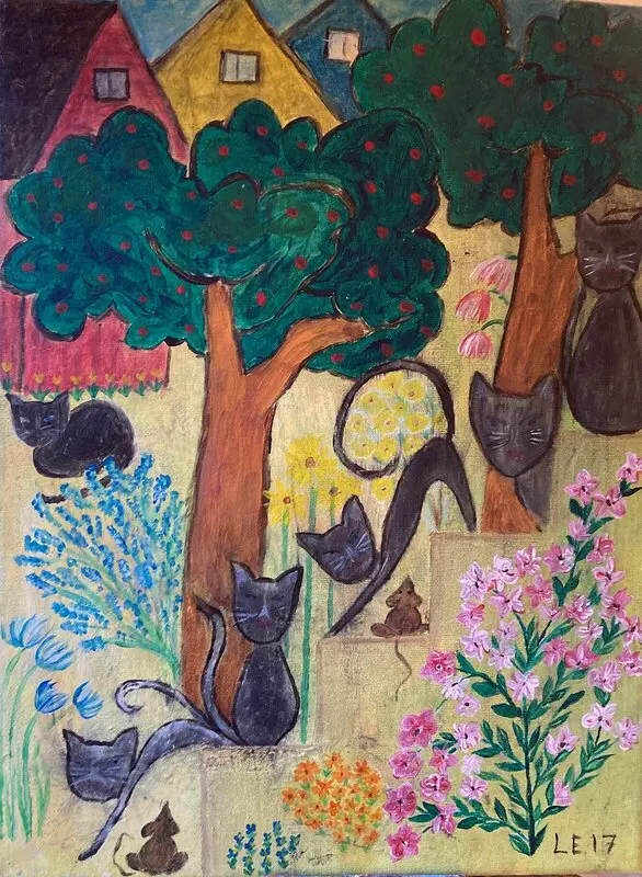 CATS ON THE STAIR av Lisbeth Ericsson