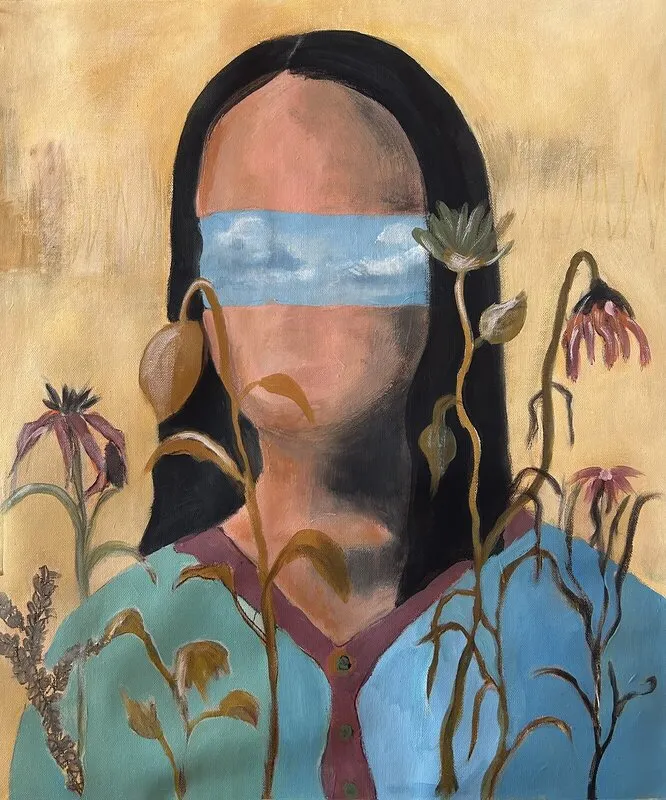 Akrylmålning A penny for your thoughts av Gina Axlund