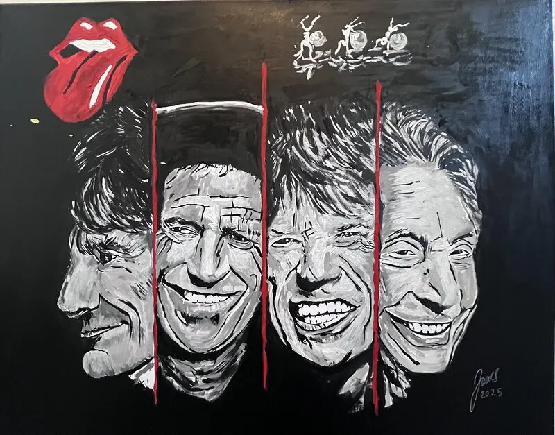 Akrylmålning Rolling Stones av Jonas Kihlman