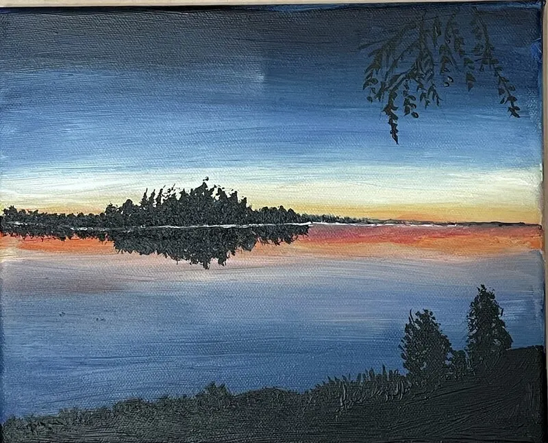 Akrylmålning Summer Night av Margareta Stark