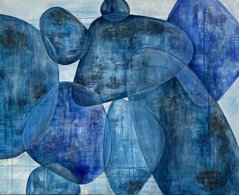 Akrylmålning Big blue av Helena Stridh