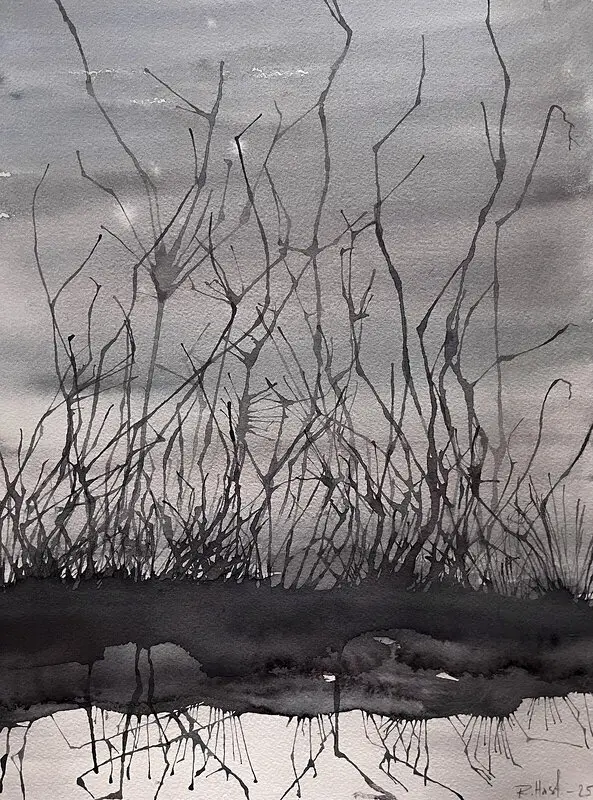 Akvarell Vildvuxet ll av Robin