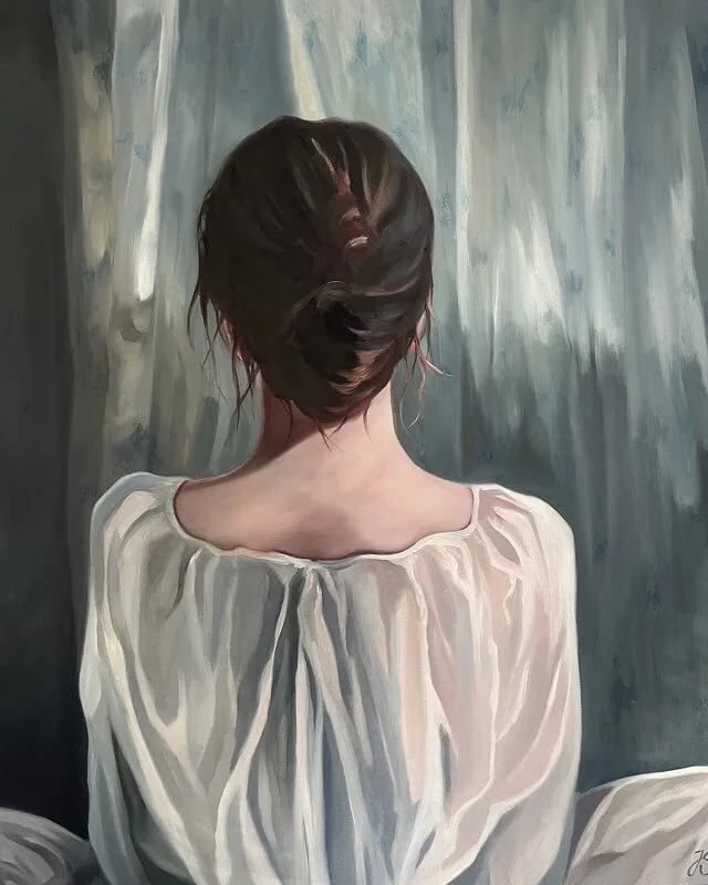 Oljemålning Silence in morning light av Jenny Söderlund