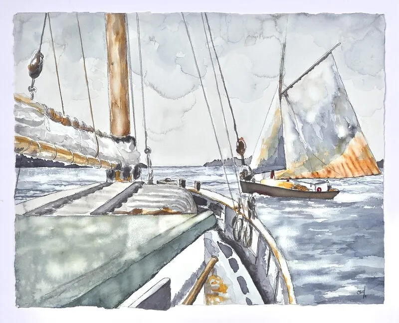 Akvarell Helmi av Cécile Hansson