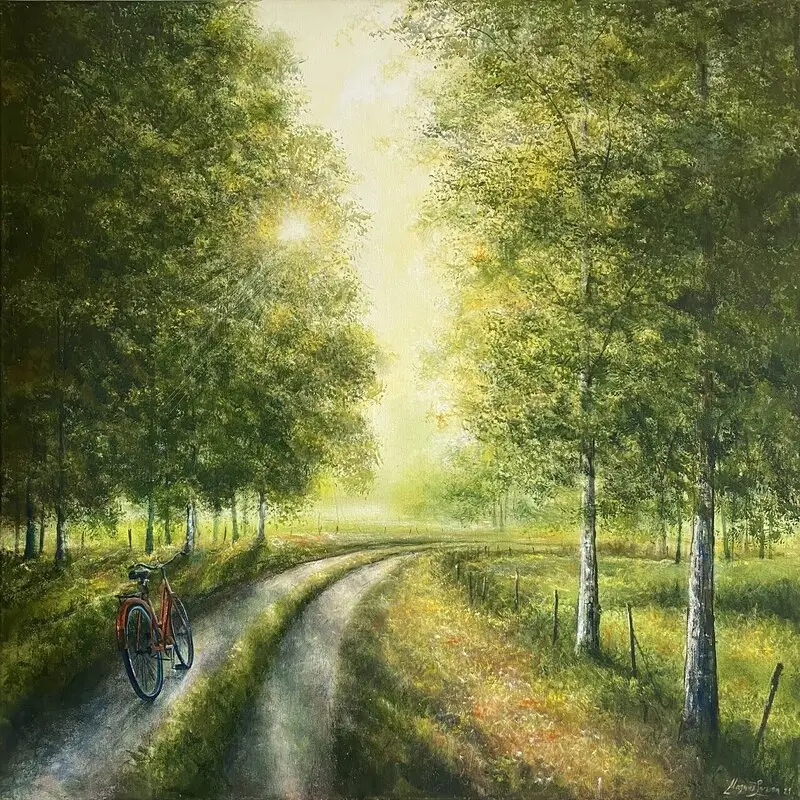 Oljemålning Morgon rundan av Magnus Larsson