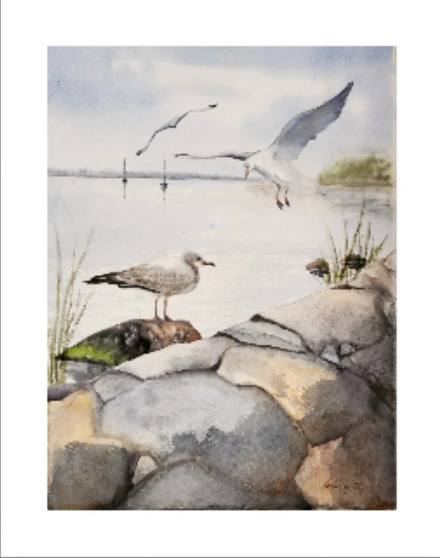 Akvarell Flight av Caroline Eng