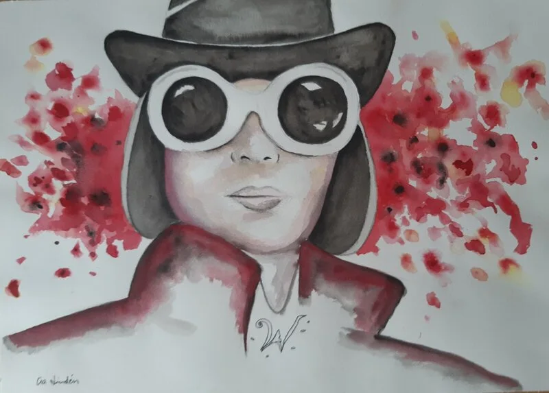 Akvarell Willy Wonka av Cia Lindén