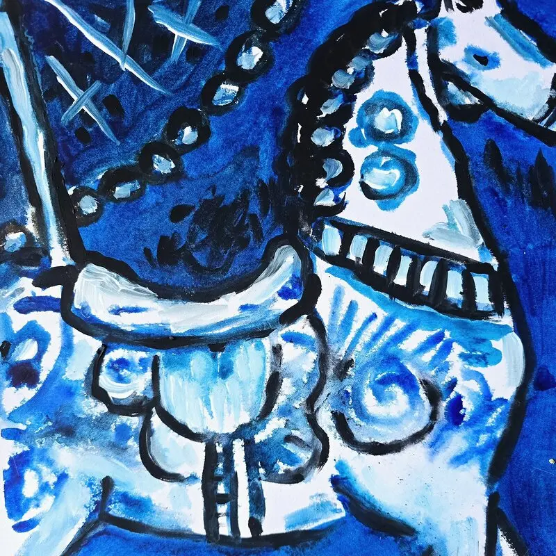 Akvarell Carousel horse. av Frida Eugenia