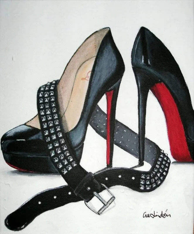 Akrylmålning Louboutin rocks av Cia Lindén