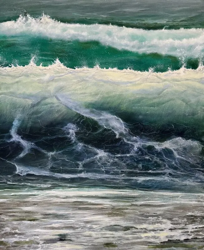 Akrylmålning Strömmar av ljus av Hanna Sandberg