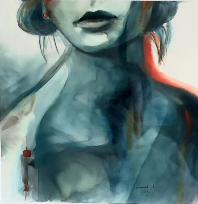 Akvarell Echo in Blue av Jennie Andersson