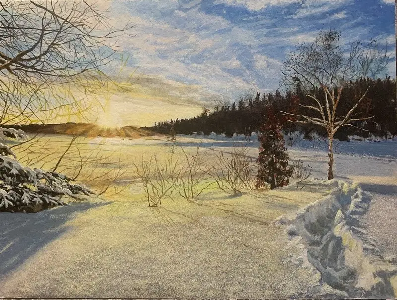 Oljemålning Vinterljus av Peter Rosén