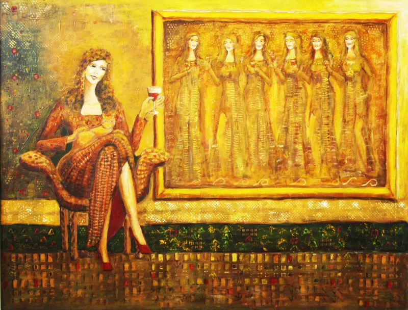 Akrylmålning When a woman wins av Vladde Vlajkovic - Zhitza