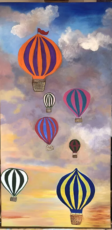 Akrylmålning BALLOONS av Tarja Elisabet Vulto