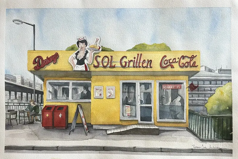 Akvarell Daisy's, Hornstull av Rebecca Cary