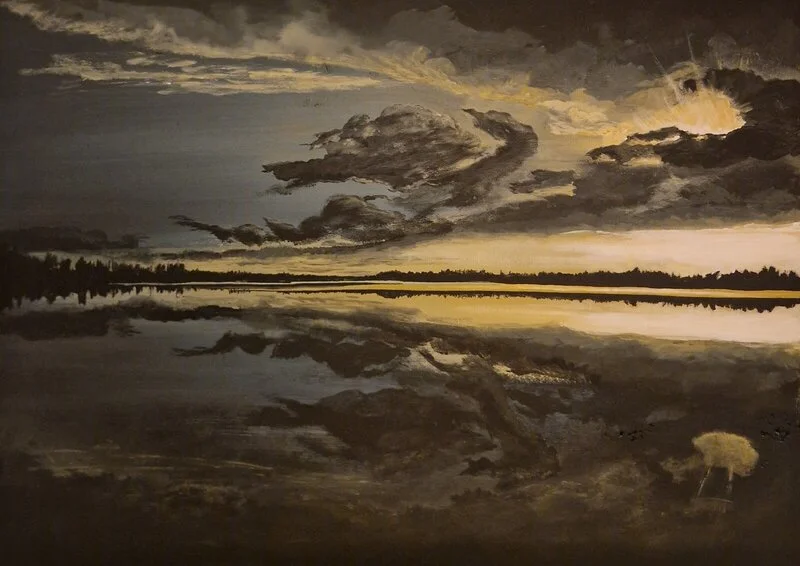 Akrylmålning Lillsjön av Daniel Thelin