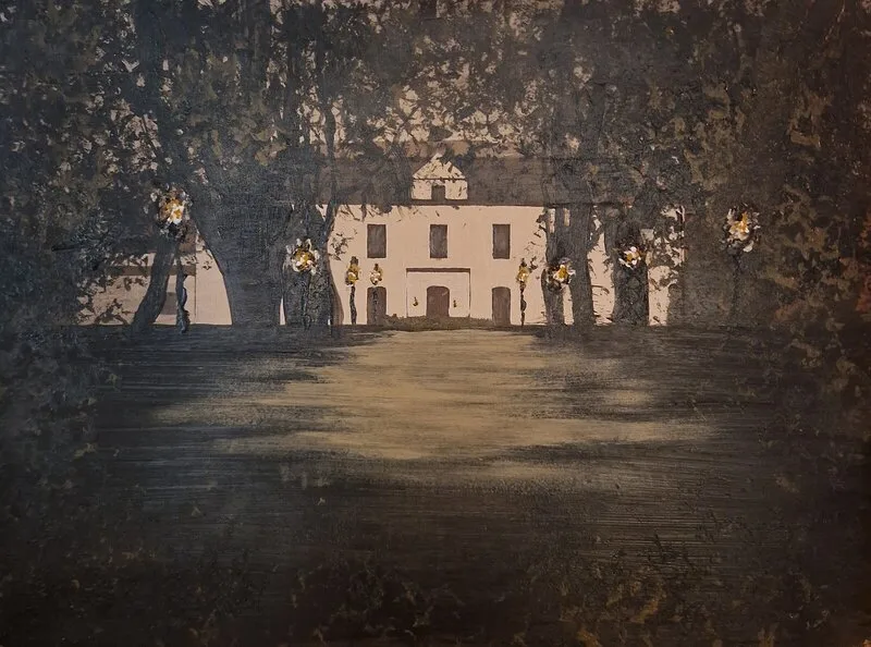 Akrylmålning Häringe Slott av Daniel Thelin