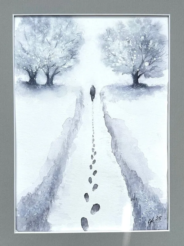 Akvarell Nödvändig ensamhet av Olga Kharyakova