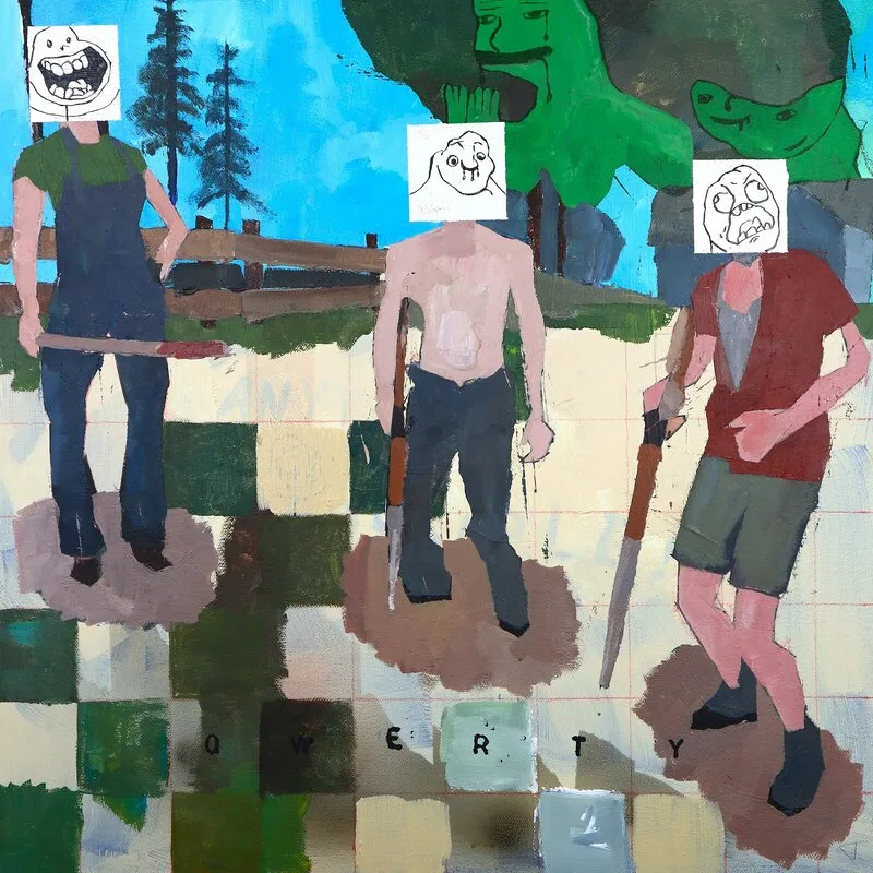 Akrylmålning Kommentarsfält av Jens Fjaestad