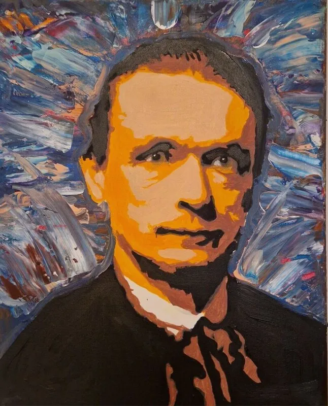 Akrylmålning Rudolf steiner av Isaac Jacob