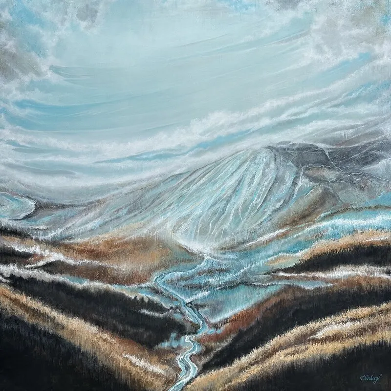 Akrylmålning Glacial veins av Vivecka Norberg