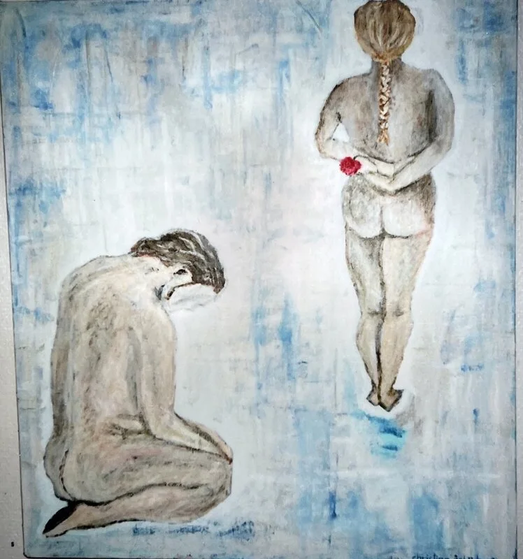 Akrylmålning Stay with me av Christina Åsbäck