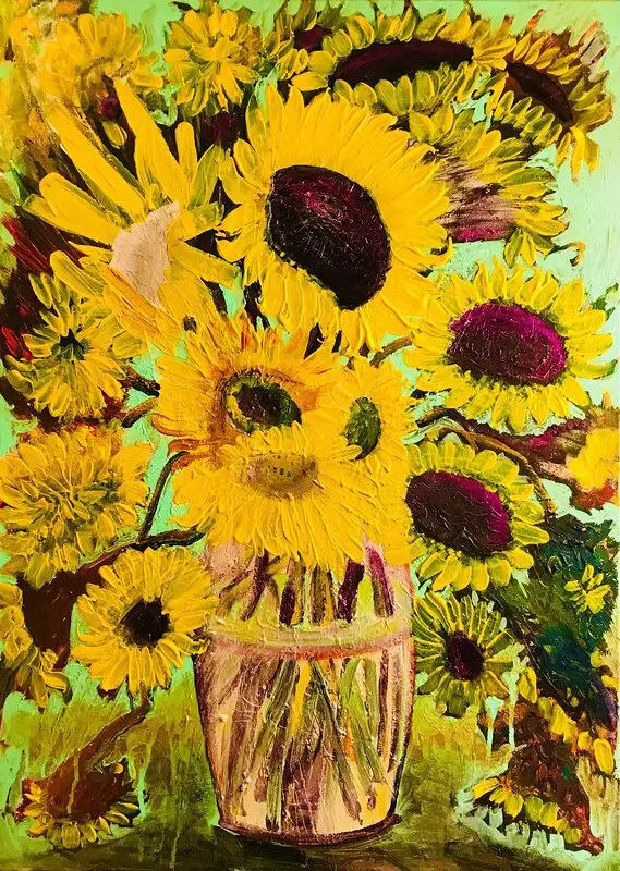 Sleeping in Sunflowers number- 8 av Veronica LAZORENKO